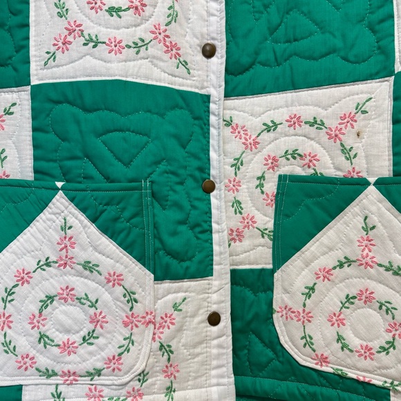 Psychic Outlaw Checkered Green Quilted Women's Jacket - Picture 6 of 6